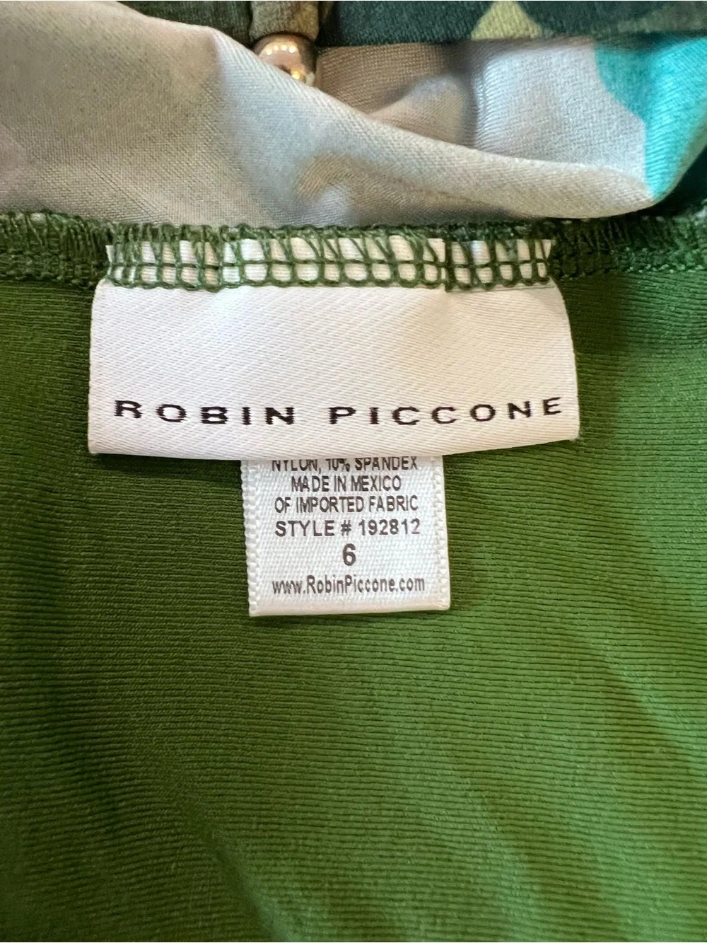 Robin Piccone Plunging Neckline Halter One-Piece Green Camouflage Size 6